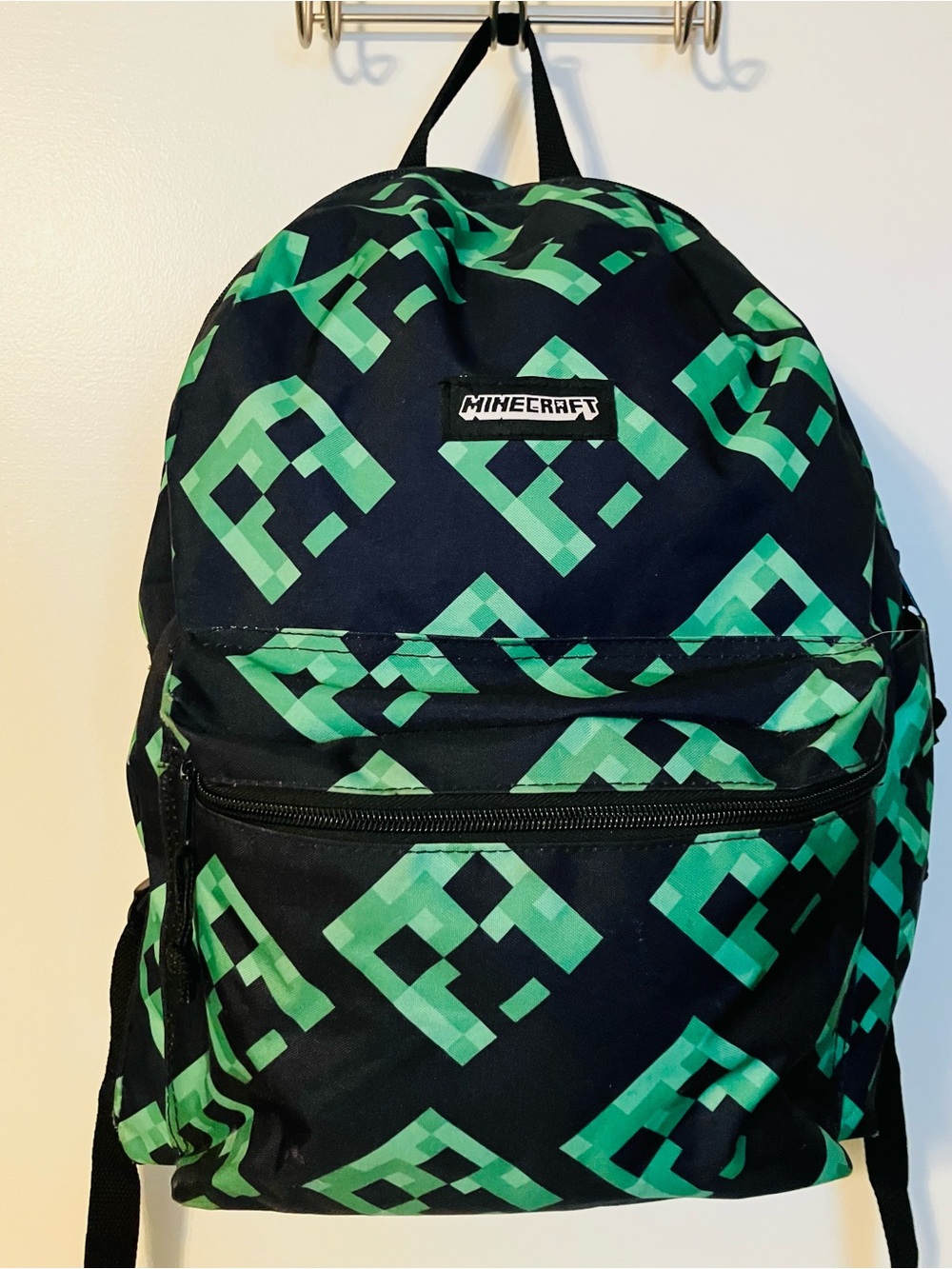 Minecraft Creeper Backpack Black Green Boys School Book Bag Travel Excellent